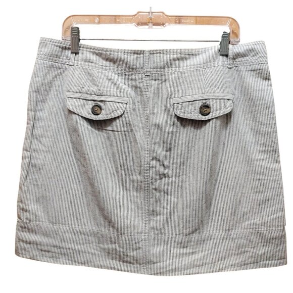 Ann Taylor Loft Womens Pinstripe Linen-Cotton Blend Mini Skirt*Sissy*Size 10*EUC - Picture 2 of 6